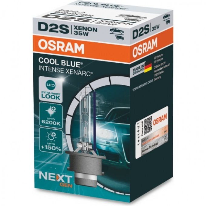 Автолампы OSRAM D2S XENARC® COOL BLUE® INTENSE Next Gen 4062172157353