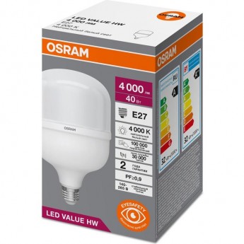 Лампа светодиодная OSRAM 4099854121319 HW 40Вт T матовая 4000К нейтральный белый E27 4000лм угол пучка 200г радусов 140-265В PF>/=0.9 пластик Лампа светодиодная OSRAM 4099854121319 HW 40Вт T матовая 4000К нейтральный белый E27 4000лм угол пучка 200г радусов 140-265В PF>/=0.9 пластик