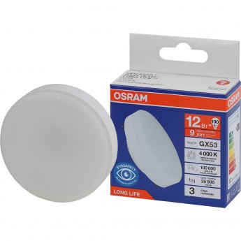 Лампа светодиодная OSRAM LONG LIFE LED 12Вт GX53 4000К 960Лм спот 220В (замена 100Вт) Лампа светодиодная OSRAM LONG LIFE LED 12Вт GX53 4000К 960Лм спот 220В (замена 100Вт)